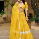 Embroidered V-Neck Ready to Wear Lehenga & Blouse With Dupatta