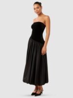 Velvet Fit & Flare Midi Dress - Image 2
