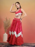 Printed Gotta Patti Ready to Wear Lehenga With Choli - Image 4