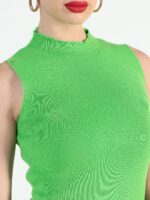 Colourblocked High Neck Ribbed Bodycon Maxi Dress - Image 2