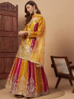 Embroidered Lehenga With Kurta & Dupatta