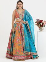 Floral Printed Gotta Patti Ready to Wear Lehenga & Blouse With Dupatta