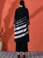 Dyed Pure Cotton V-Neck Knee Length A-Line Kurta - Image 2