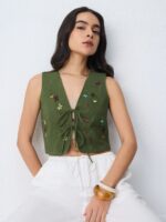 Cropped Vest: Vines - Image 2