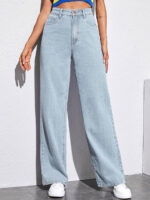 WOMEN WIDE LEG JEANS BY SKG | LATEST HIGH WAIST STRAIGHT FIT DENIM | NON-STRETCHABLE FLARED FULL LENGTH HIGH RISE | STRAIGHT WIDE LEG | CARGO WIDE LEG | High-Waist Denim Straight | Straight Leg | PETITE Solid Straight | BLACK | WHITE | BROWN STRAIGHT JEANS | CREAM | CHARCOAL | ICE BLUE | MIDBLUE